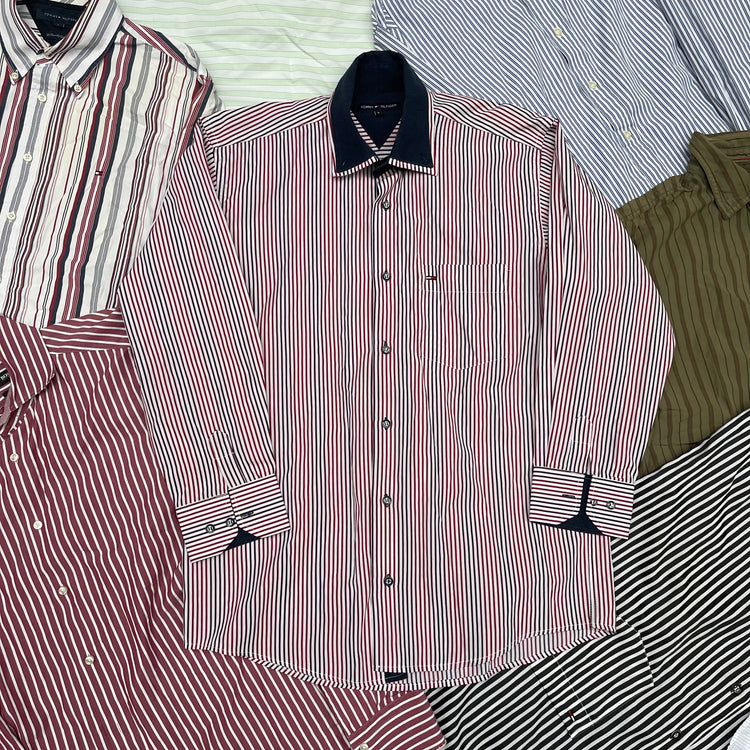 10KG Vintage Multi Striped Shirts Mix