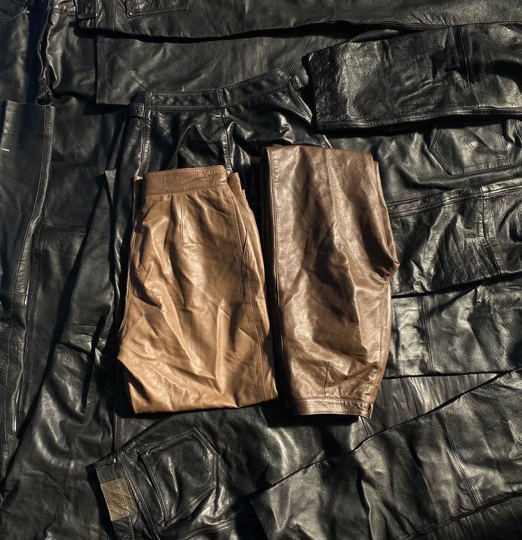 10KG Vintage Leather Ladies Trousers Mix